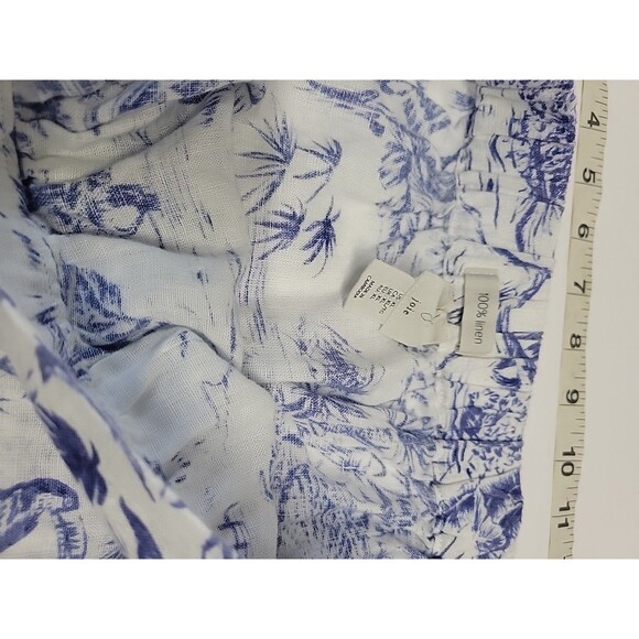 Joie Womens Blue White Floral Tropical 100% Linen Maxi Skirt Pull On Pockets XL - Picture 9 of 13